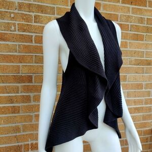 Curio Beaded Black Sweater Vest Sz XS